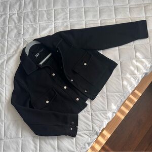 Zara metal button cropped jacket